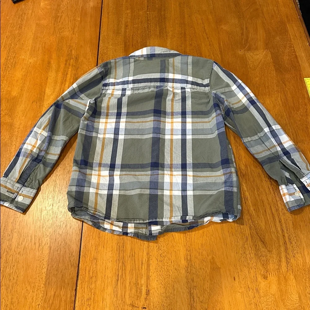 OshKosh B'gosh Kids Plaid Shirt - Green, Blue, and Orange. Size 8